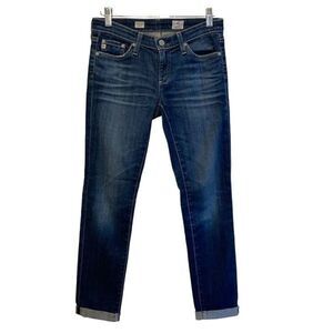 Adriano Goldschmied Women's Stilt Roll Up Cigarette Straight Jeans Blue Size 25R